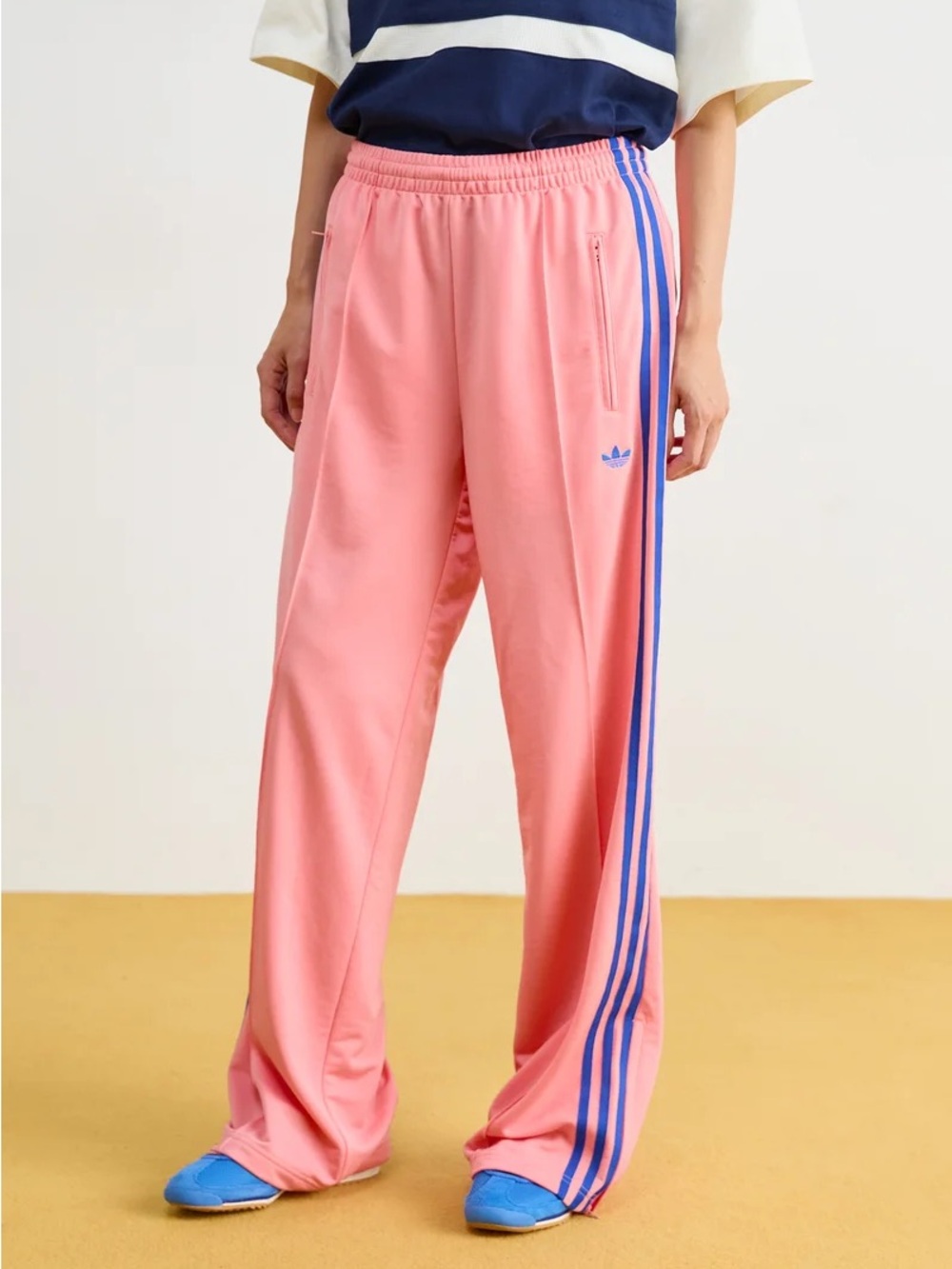 adidas Originals firebird loose semi pink spark blue track pants NWT